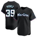 Blackjersey M.Marlins #39 Eury Perez Player Black  Home Limited Stitched Jerseys