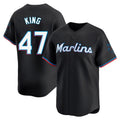 Blackjersey M.Marlins #47 John King Player Black Home Limited Stitched Jerseys