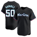 Blackjersey M.Marlins #50 Agustin Ramirez Player Black  Home Limited Stitched Jerseys