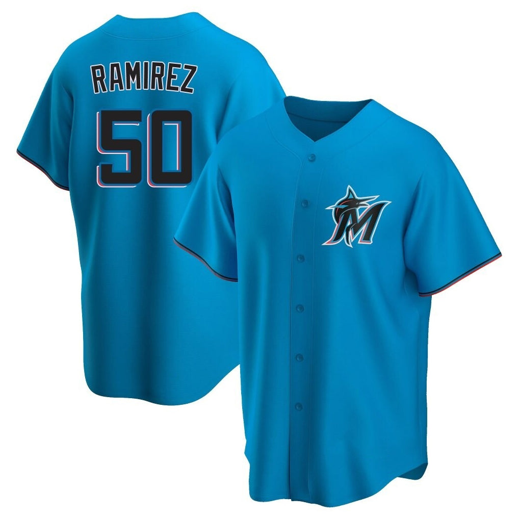 Blackjersey M.Marlins #50 Agustin Ramirez Player Blue Home Game Stitched Jerseys