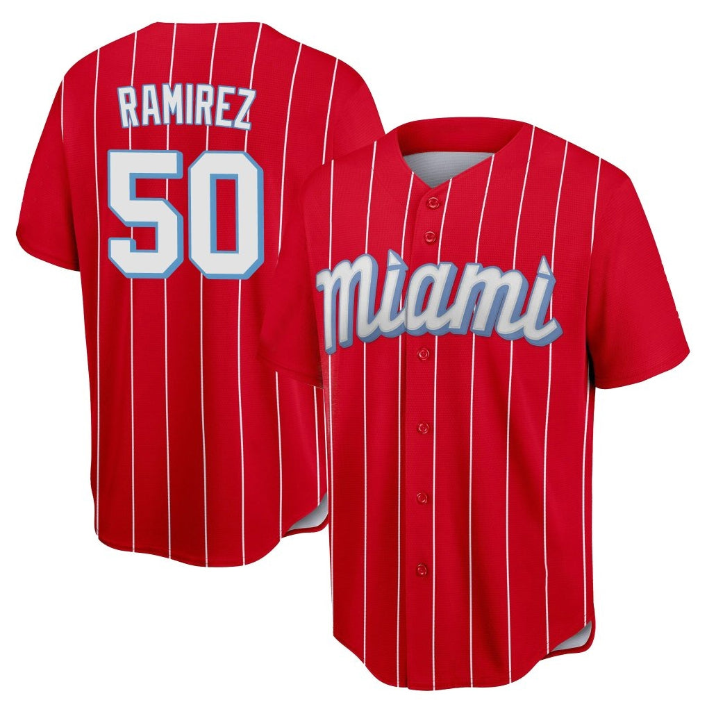 Blackjersey M.Marlins #50 Agustin Ramirez Player Red City Connect Home Game Stitched Jerseys