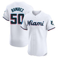 Blackjersey M.Marlins #50 Agustin Ramirez Player White  Home Limited Elite Stitched Jerseys