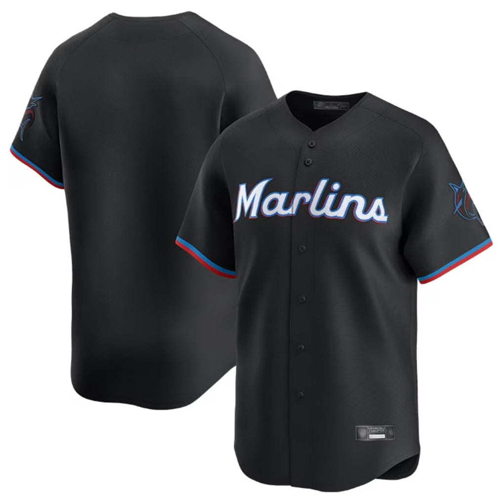 Blackjersey M.Marlins Blank Player Black Home Limited Stitched Jerseys
