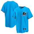 Blackjersey M.Marlins Blank Player Blue Home Game Stitched Jerseys