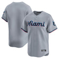 Blackjersey M.Marlins Blank Player Gray Home Limited Stitched Jerseys