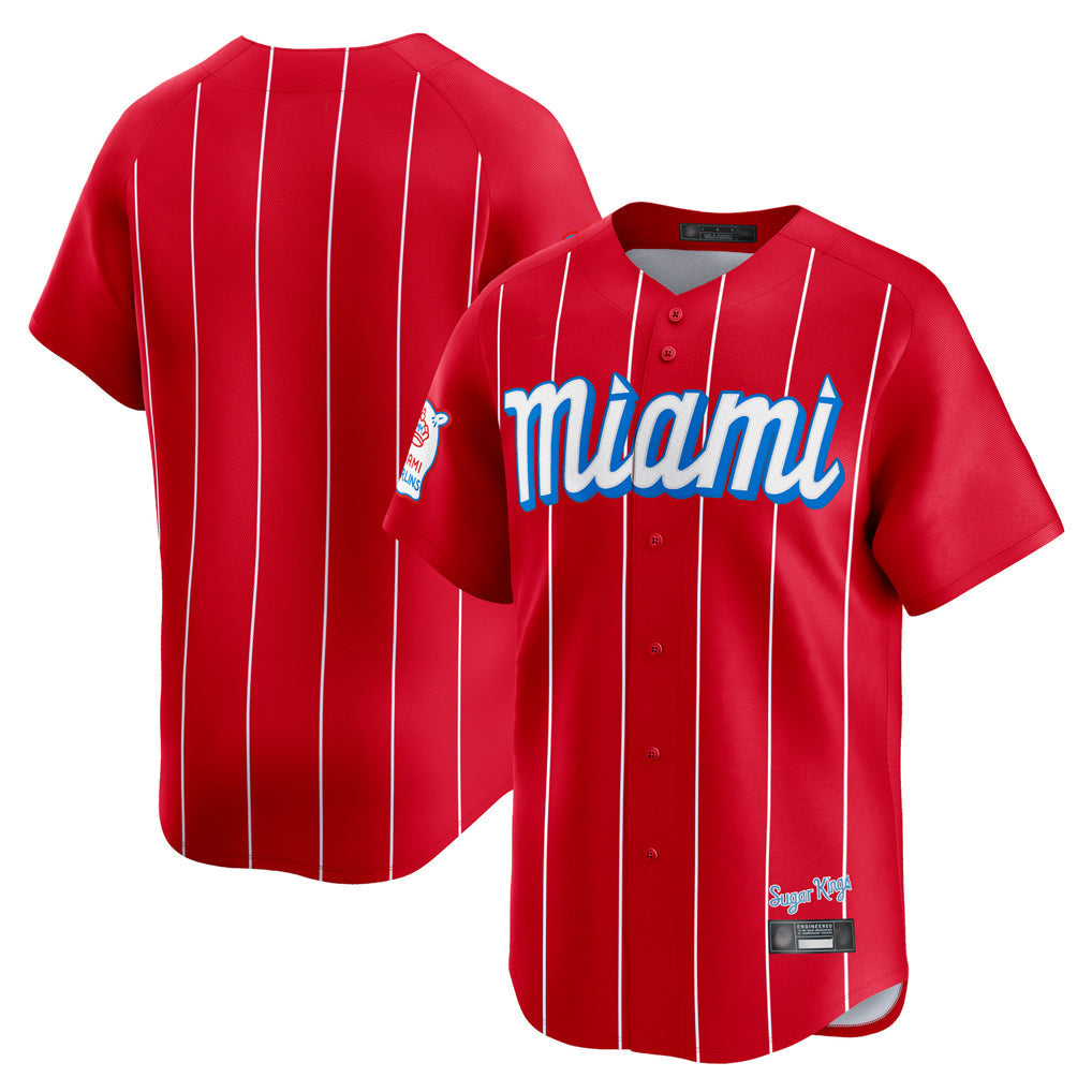 Blackjersey M.Marlins Blank Player Red City Connect Home Game Stitched Jerseys