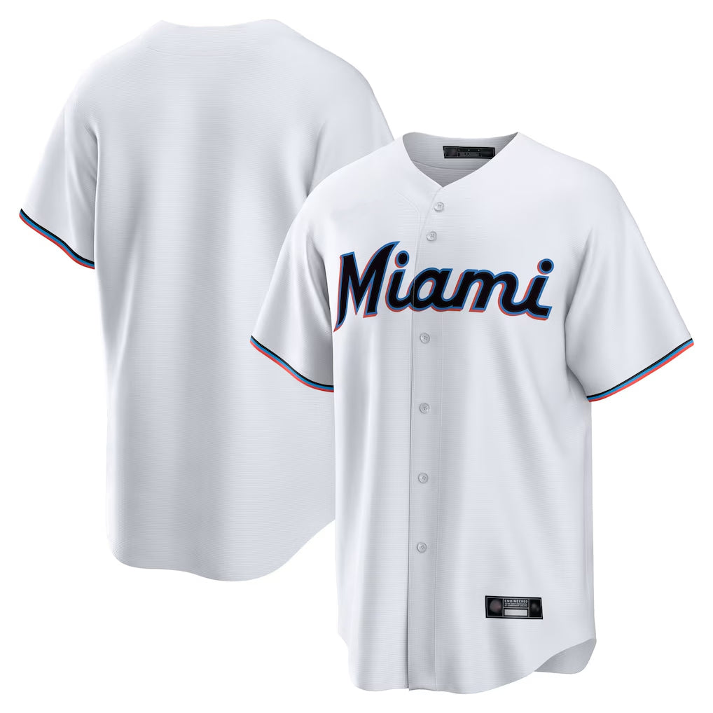 Blackjersey M.Marlins Blank Player White  Home Game Stitched Jerseys