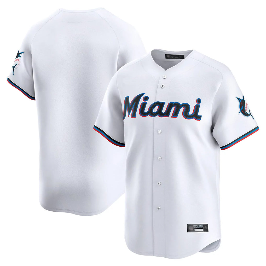 Blackjersey M.Marlins Blank Player White Home Limited Stitched Jerseys