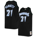 Blackjersey M.Timberwolves #21 Kevin Garnett Mitchell & Ness Black 199798 Big & Tall Hardwood Classics Swingman Stitched Jerseys