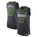 Blackjersey M.Timberwolves #27 Rudy Gobert Jordan Brand Anthracite Authentic Stitched Jerseys- Statement Edition