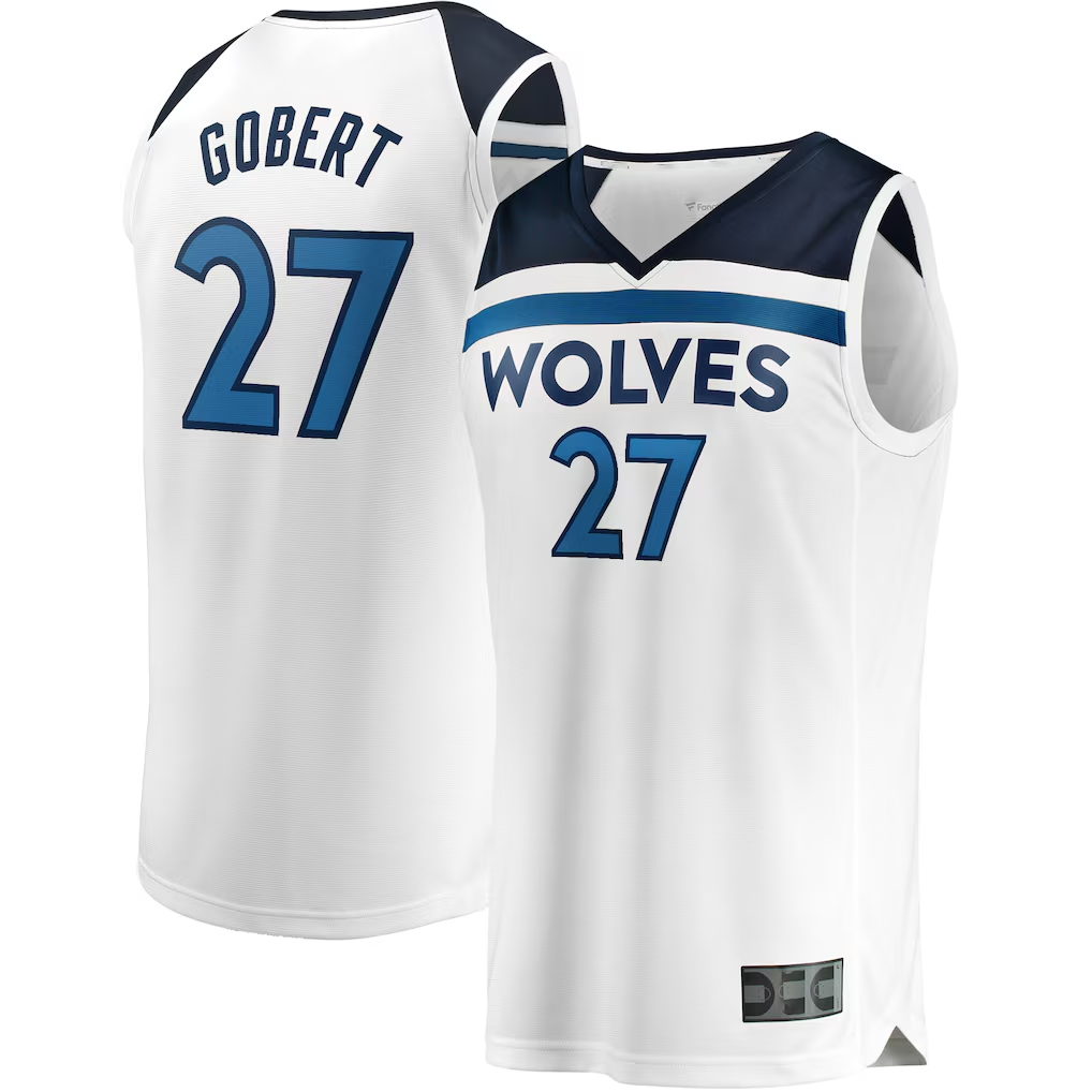 Blackjersey M.Timberwolves #27 Rudy Gobert White Fast Break Replica Player Stitched Jerseys - Association Edition