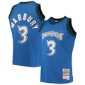 Blackjersey M.Timberwolves #3 Stephon Marbury Mitchell & Ness Blue 199697 Hardwood Classics Swingman Stitched Jerseys