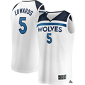 Blackjersey M.Timberwolves #5 Anthony Edwards White Fast Break Replica Player Stitched Jerseys - Association Edition