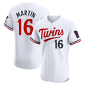 Blackjersey M.Twins #16 Austin Martin Player White Home Limited Elite Stitched Jerseys