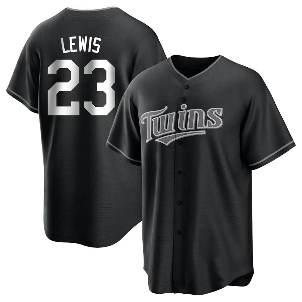 Blackjersey M.Twins #23 Royce Lewis Player Black Home Game Stitched Jerseys