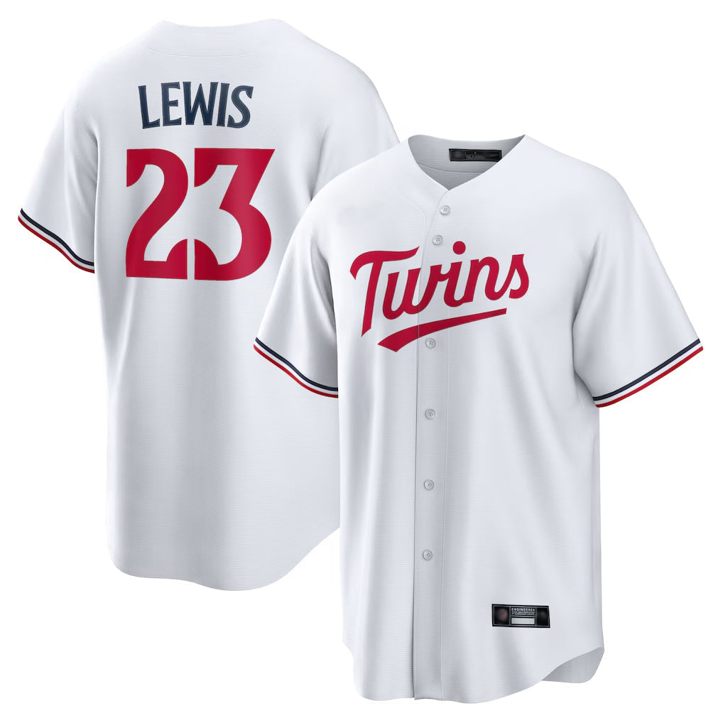 Blackjersey M.Twins #23 Royce Lewis Player White Home Game Stitched Jerseys