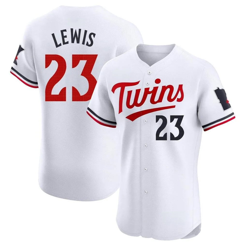 Blackjersey M.Twins #23 Royce Lewis Player White Home Limited Elite Stitched Jerseys