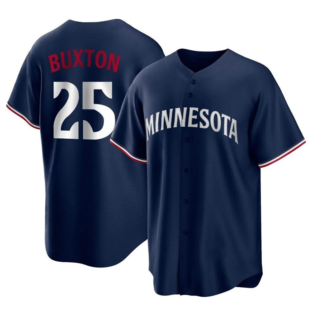 Blackjersey M.Twins #25 Byron Buxton Player Navy Replica Alternate Home Stitched Jerseys