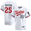 Blackjersey M.Twins #25 Byron Buxton Player White Home Limited Stitched Jerseys