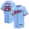 Blackjersey M.Twins #26 Max Kepler Player Light Blue Road Cooperstown CollectionKillebrew T-shirt Stitched Jerseys