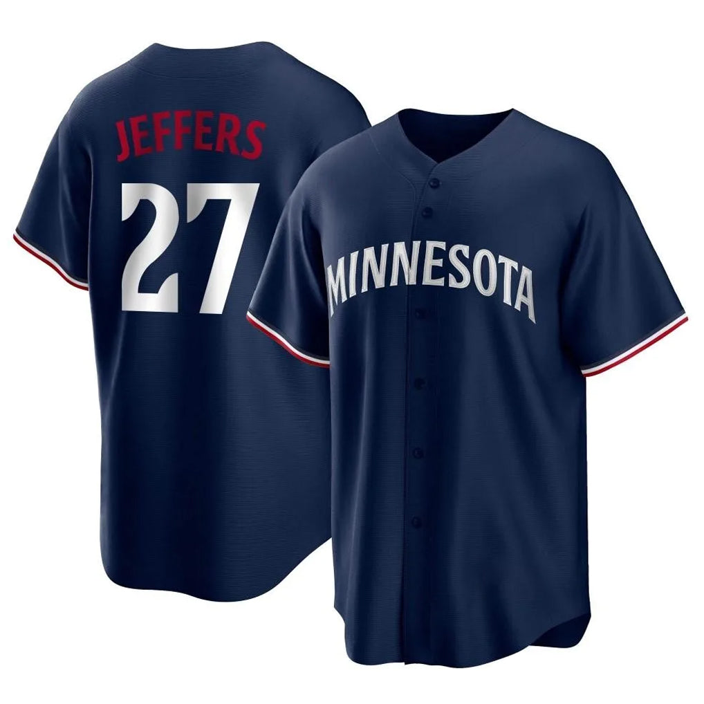 Blackjersey M.Twins #27 Ryan Jeffers Player Navy Replica Alternate Home Stitched Jerseys