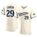 Blackjersey M.Twins #29 Rod Carew Player Cream Home Limited Elite Stitched Jerseys