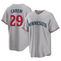 Blackjersey M.Twins #29 Rod Carew Player Gray Game Limited Home Stitched Jerseys