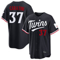 Blackjersey M.Twins #37 Victor Caratini Player Navy Home Game Stitched Jerseys