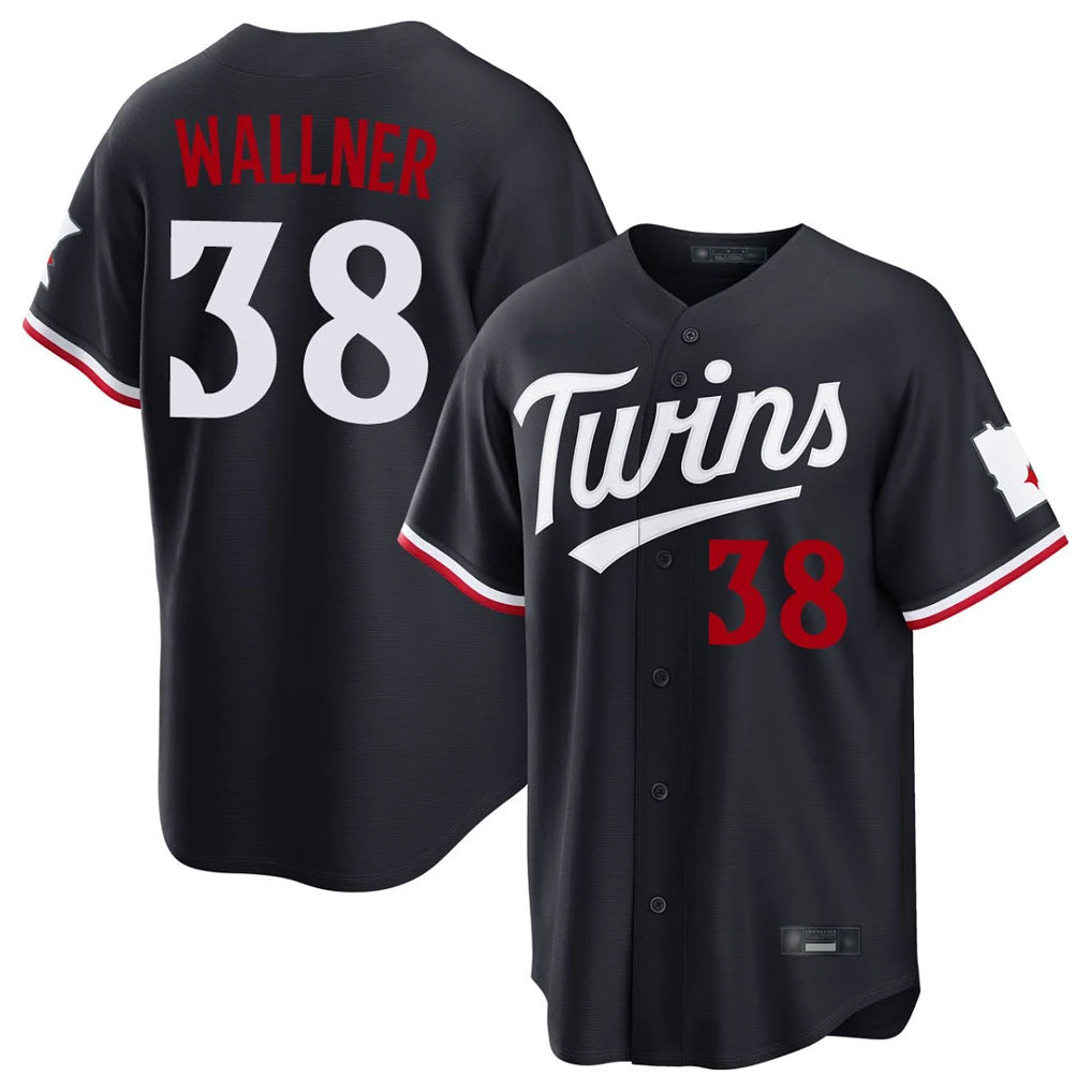 Blackjersey M.Twins #38 Matt Wallner Player Navy Home Game Stitched Jerseys