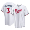 Blackjersey M.Twins #3 Harmon Killebrew Player White Home Game Stitched Jerseys
