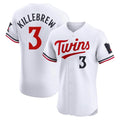 Blackjersey M.Twins #3 Harmon Killebrew Player White Home Limited Elite Stitched Jerseys