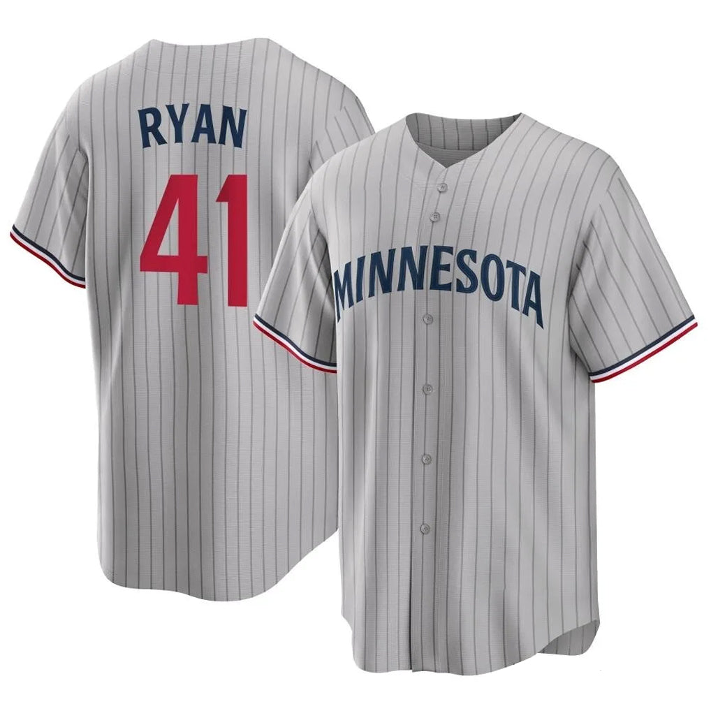 Blackjersey M.Twins #41 Joe Ryan Player Gray Game Limited Home Stitched Jerseys