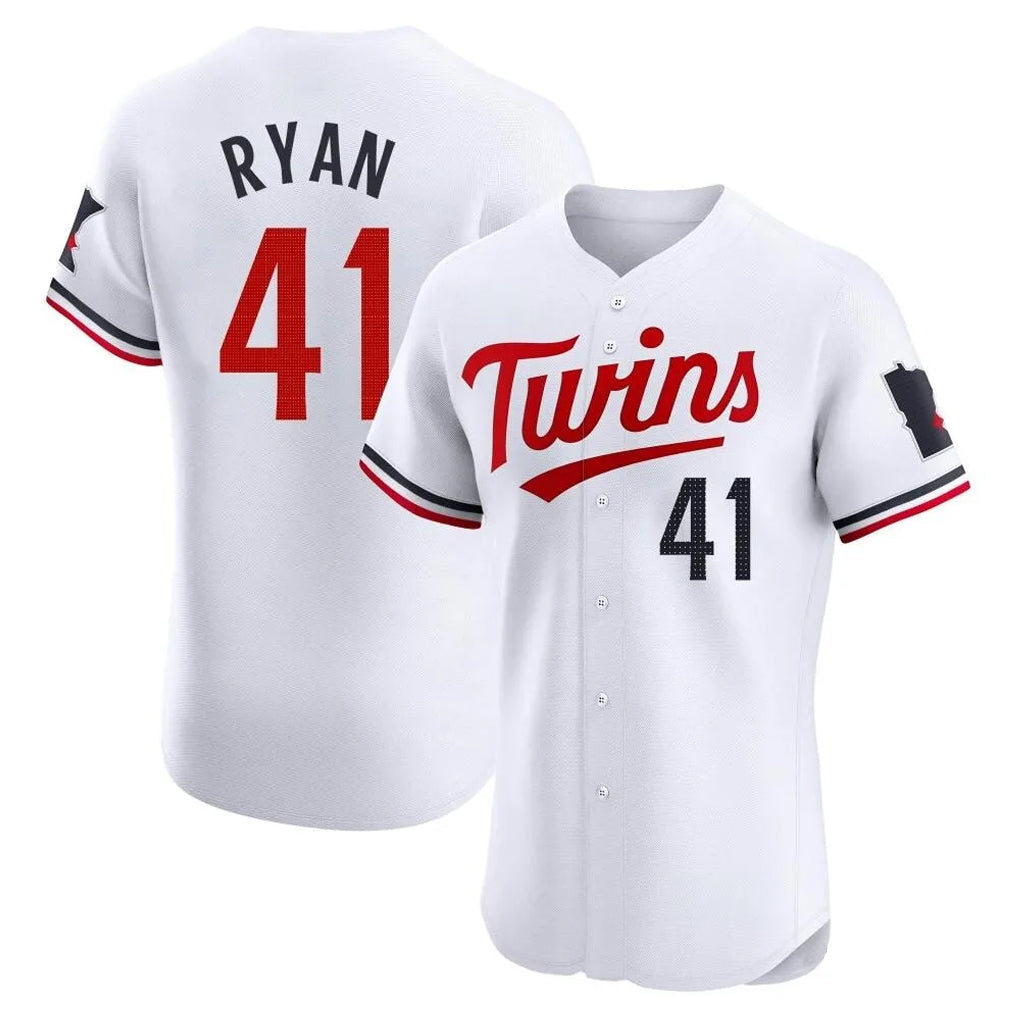 Blackjersey M.Twins #41 Joe Ryan Player White Home Limited Elite Stitched Jerseys