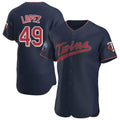 Blackjersey M.Twins #49 Pablo Lopez Player Navy 60th Home Limited Elite Stitched Jerseys