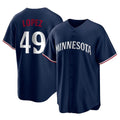 Blackjersey M.Twins #49 Pablo Lopez Player Navy Replica Alternate Home Stitched Jerseys
