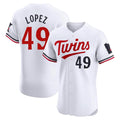 Blackjersey M.Twins #49 Pablo Lopez Player White Home Limited Elite Stitched Jerseys