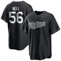 Blackjersey M.Twins #56 Josh Bell Player Black Home Game Stitched Jerseys