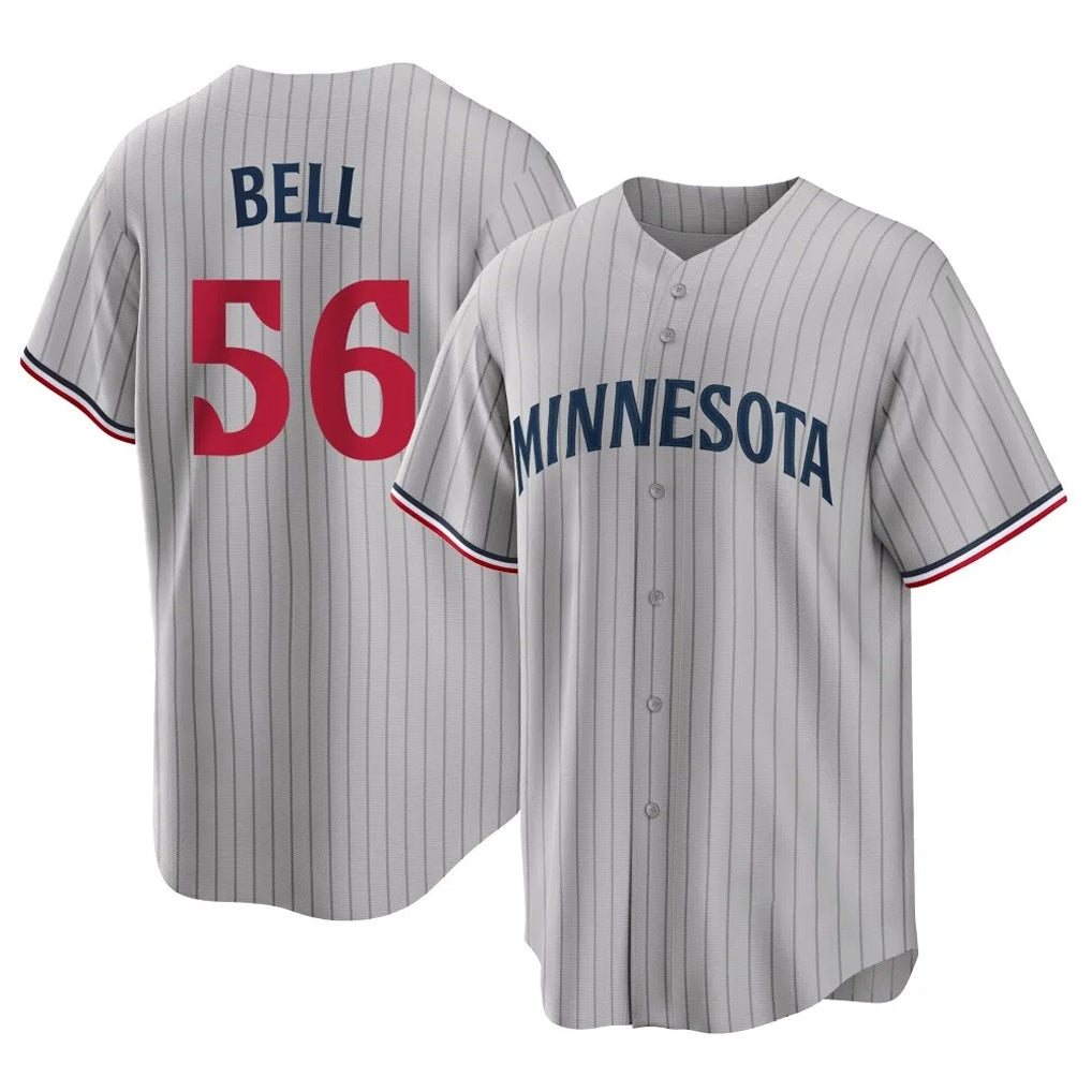 Blackjersey M.Twins #56 Josh Bell Player Gray Game Limited Home Stitched Jerseys