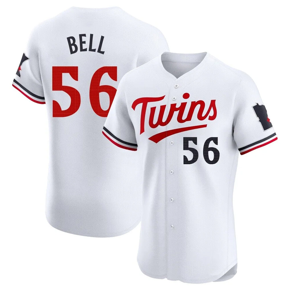 Blackjersey M.Twins #56 Josh Bell Player White Home Limited Elite Stitched Jerseys