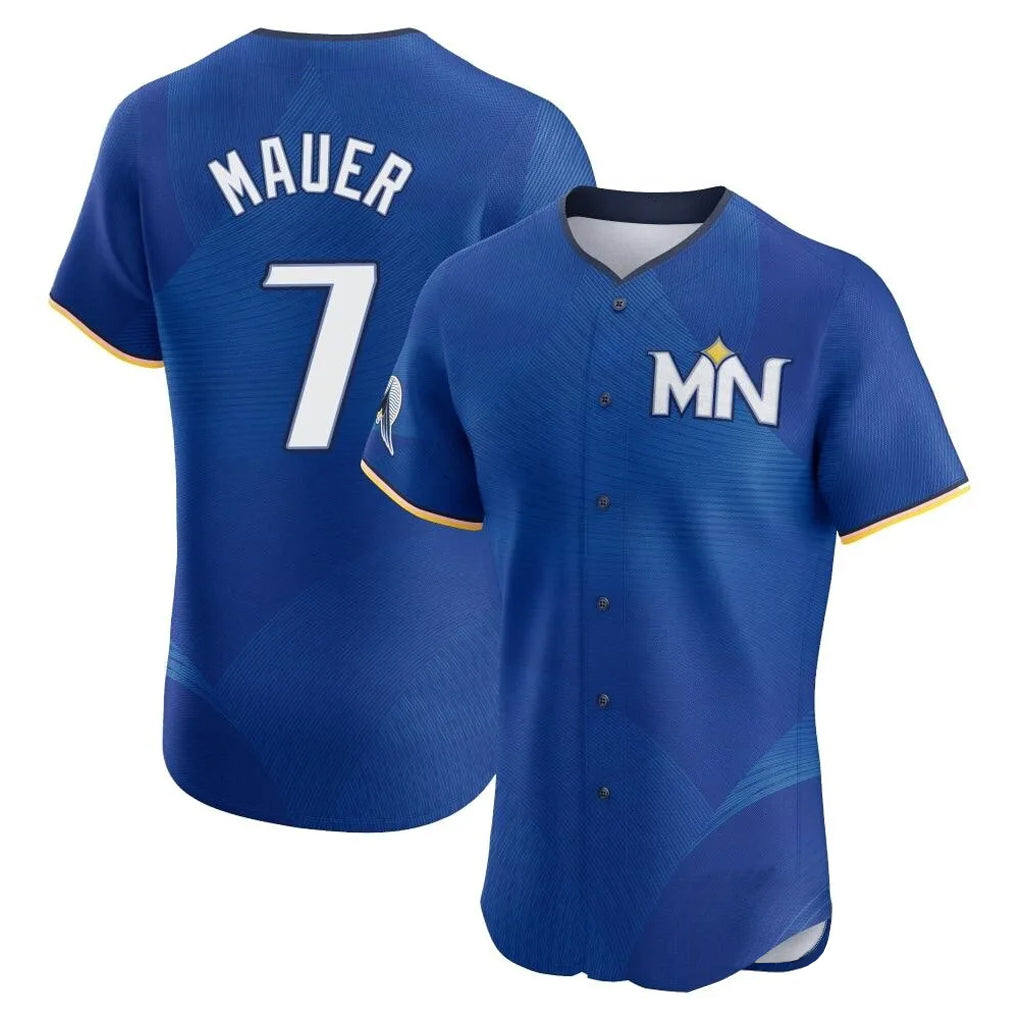 Blackjersey M.Twins #7 Joe Mauer Player Royal City Connect Limited Elite Home Stitched Jerseys