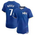 Blackjersey M.Twins #7 Joe Mauer Player Royal City Connect Limited Elite Home Stitched Jerseys