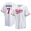 Blackjersey M.Twins #7 Joe Mauer Player White Home Game Stitched Jerseys