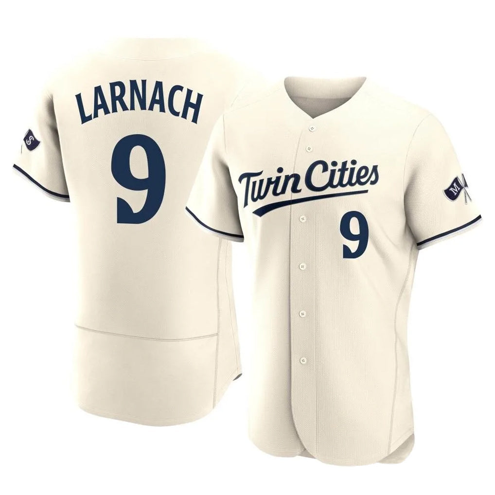 Blackjersey M.Twins #9 Trevor Larnach Player Cream Home Limited Elite Stitched Jerseys