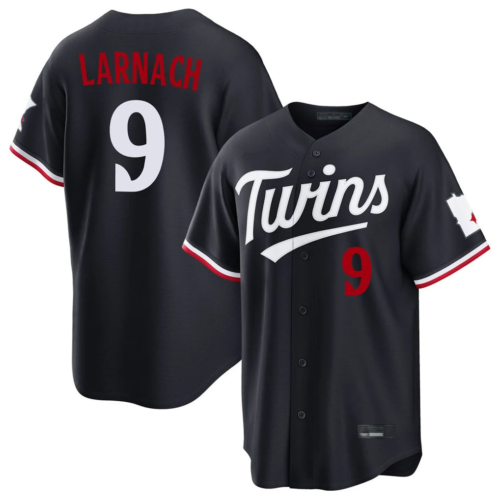 Blackjersey M.Twins #9 Trevor Larnach Player Navy Home Game Stitched Jerseys