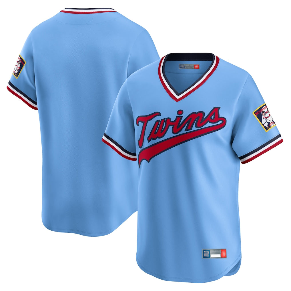 Blackjersey M.Twins ## Twins Blank Player Light Blue Throwback Cooperstown Collection Limited T-shirt Stitched Jerseys