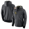 Blackjersey M.Vikings Gray Pullover Hoodies Home Game Blank Player Stitched Jerseys