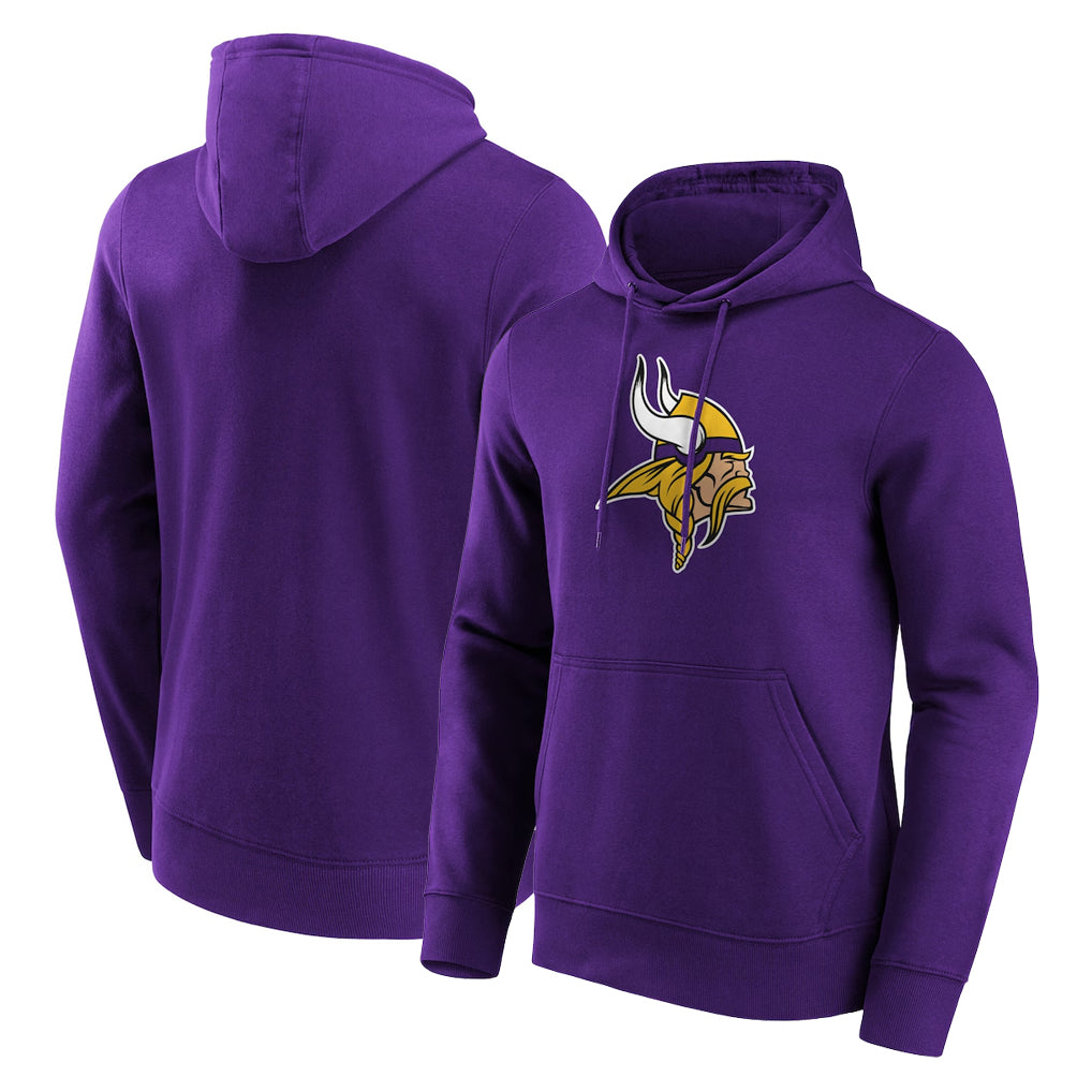 Blackjersey M.Vikings Purple LOGO Pullover Hoodies Home Game Blank Player Stitched Jerseys
