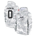 Blackjersey M.Vikings #0 Ivan Pace Jr. Player Arctic Camo Salute to Service Pullover Hoodies Limited Game Stitched Jerseys