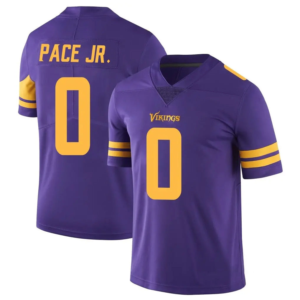 Blackjersey M.Vikings #0 Ivan Pace Jr. Player Purple Limited Color Rush Home Game Stitched Jerseys