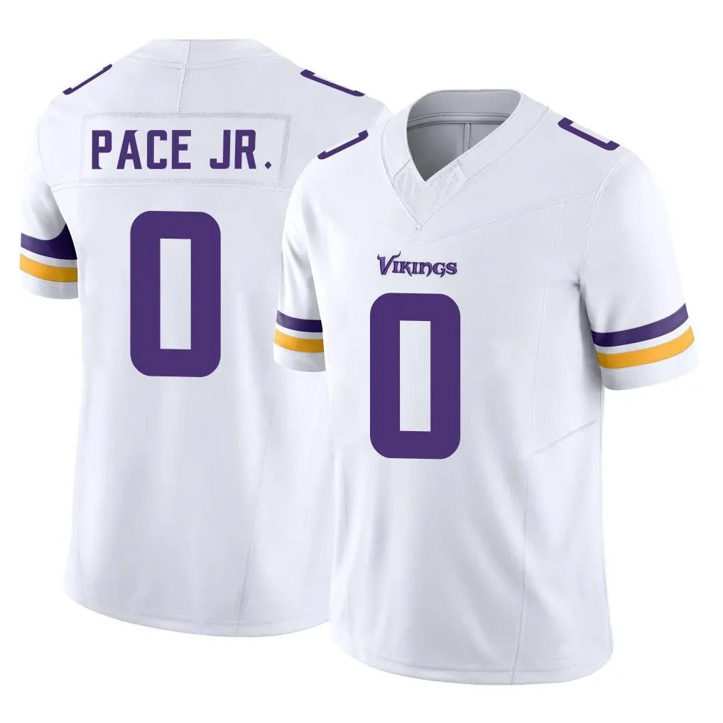 Blackjersey M.Vikings #0 Ivan Pace Jr. Player White Limited Vapor F.U.S.E. Home Game Stitched Jerseys